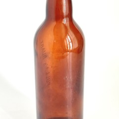 Vintage Brown Wine Bottle With Flat Side Full 4/5 Quart 11.5”
