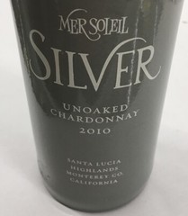 Mer Soleil Silver EMPTY Ceramic Wine Bottle, Unoaked Chardonnay 2010
