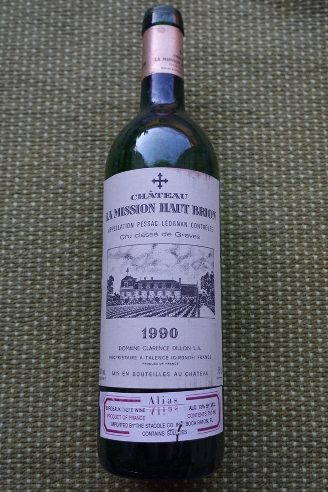 1990 Chateau La Mission Haut Brion empty bottle / Red Bordeaux France