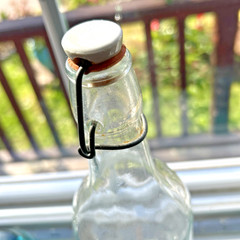 Vintage Le VIN French Wine Bottle Art-Nouveau Porcelain /Rubber Swing Stopper
