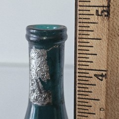 Antique Nonantum Champagne Cologne Teal Glass Bottle Reims Rare Single Serve