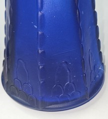 Vintage MCM Pair Morey Mallorca Frosted Cobalt Blue Glass Wine Bottles 11 1/2&Prime; T