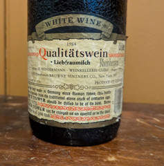 Vintage 1984 Black Tower German White Wine Empty Bottle 1.5 Liters Crock Style