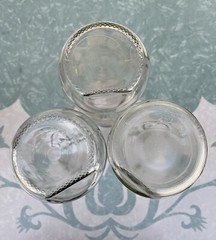 (3) Paul Masson Since 1852 Clear Glass Milk Bottle Wine Carafe Farmhouse Vase