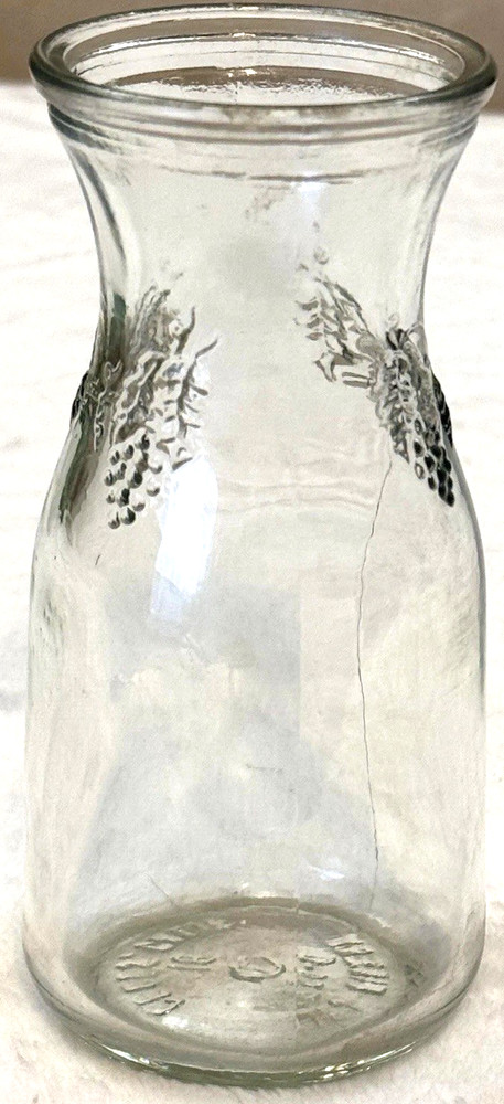 VTG 1989 JFJ Winery🍇-Ceres, Cali.-Half Pint-Clear Glass Grape Wine Bottle-Empty