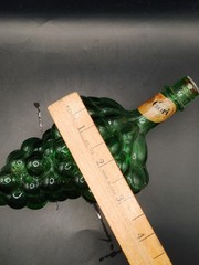 Mid-Century Italian Chianti Grape Bottle | Emerald Green Glass
