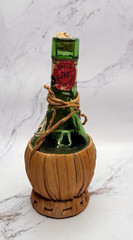 VTG Melini Chianti Classico 1968 Green Wine Bottle w/Wicker Basket 8 Fl Oz w/tag