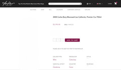 $3000+ Domaine COCHE DURY « MEURSAULT CAILLERETS » Empty Bottle romanee drc conti