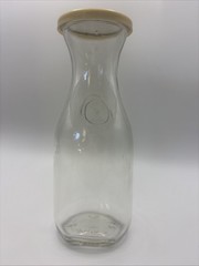 Carafe Embossed Since 1852 Glass Wine Milk Juice 7&Prime; Tall