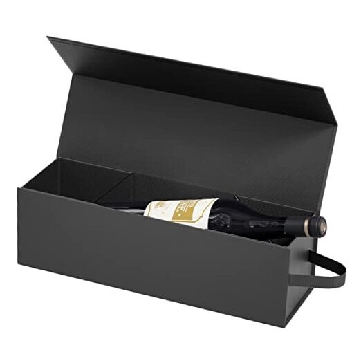 Wine Gift Box 12.8 x 3.8 x 3.8 in,Bottle Gifts Boxe For Liquor Black-01