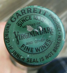Virginia Dare wine bottle(empty), 4/5 Quart, by Garrett & Co. New York with Cap