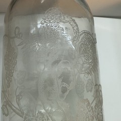 Paul Masson Since 1852 Embossed Glass Milk Bottle Carafe Decanter Vintage Juice