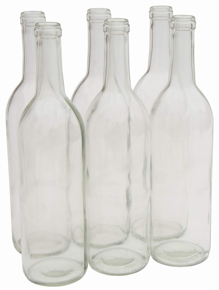 North Mountain Supply – W5CL6 750ml Glass Bordeaux Wine Bottle Flat-Bottomed …
