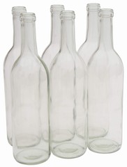 North Mountain Supply – W5CL6 750ml Glass Bordeaux Wine Bottle Flat-Bottomed …