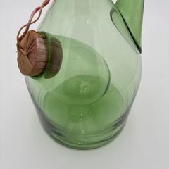 Vintage Wine Decanter Italian Demijohn Green Glass w/ Plugs and Ice Chamber
