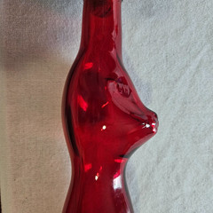 Rheinhessen Riesling HAPPY CAT Red Wine Bottle w Cork SCRATCHED decor craft READ