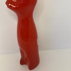 2017 HAPPY CAT FIGURAL RIESLING WINE BOTTLE RED KITTY KITTEN VASE EMPTY 13&Prime;
