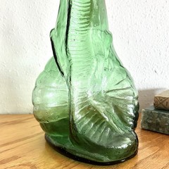 Vtg 32” Italian Chianti Wine Bottle Celine Glass Decanter Snail Shaped MCM EVC