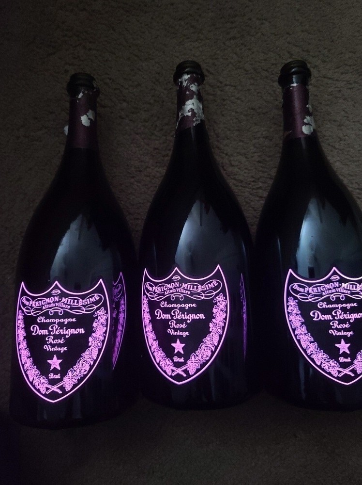 1 EMPTY Bottle Dom Perignon Rose Champagne Light Up 750 ML
