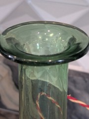 Italian Chianti Fiasco Bottle Internal Ice Chamber Glass Straw Wine Vtg 15inch
