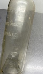 Antique Vintage French Glass Wine Bottle Etched J. Mottet & Co