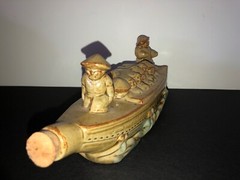 VINTAGE CERAMIC GLAZED JAPANESE/CHINESE BOAT DECANTER 500 ML.