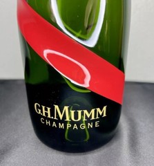 G.H. Mumm Empty Champagne Bottle 12” Green Red Gold Classic Home Man Cave Decor
