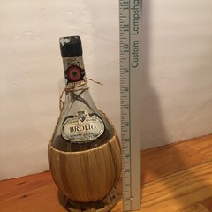Chanti Costello Di Brolio Wine Bottle Italy Wicker Bottom Rare 1965 Italian