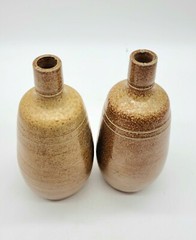 Vintage Jose Maria da Fonseca Portugal Brown Salt Glazed Stoneware Wine Bottles