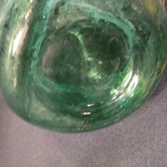 Vintage Large Italian Glass Green Demijohn Carboy Bottle 19½ » 14&Prime; Wine Viresa 25