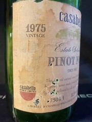 1975 Pinot Noir Casabello Winery Okanagan Valley, BC Canada empty wine bottle & 
