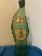 Vintage 1976 Antinori Italy Wine Bottle Glass Figural Fish 10” Decanter 8.5 Oz