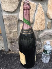 RARE HUGE 1940’s MUMM & Co Reims CHAMPAGNE DISPLAY BOTTLE GLASS DUMMY BOTTLE
