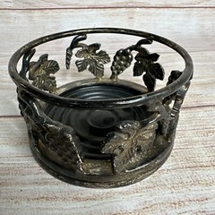 Vintage Silver Plated Wine Champagne Bottle Holder Grapevine Grapes Leaves India