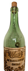 Ja Hennessy Cognac, 2 Star SO, Antique Bottle, France/Germany, Etched Glass Cork