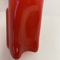 2017 HAPPY CAT FIGURAL RIESLING WINE BOTTLE RED KITTY KITTEN VASE EMPTY 13&Prime;