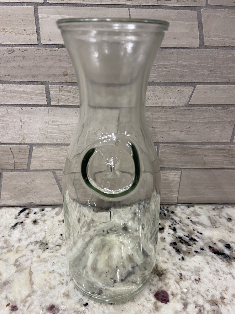 Embossed Since 1852 Glass Wine Milk Juice Carafe 9 5/8&Prime; Tall