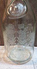 Vintage 1990 Floral Etched Norman Kosarin Carafe Paul Masson Vineyards Daffodil