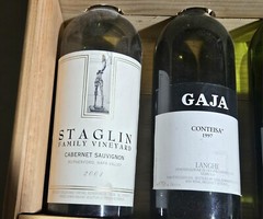 Bordeaux, Cabernet, And Red Blend Empty Wine Bottles In Wooden Case (6)