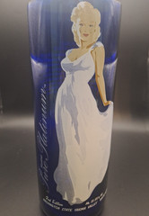 Kestrel Marilyn Monroe Cobalt Blue Collectible Wine Bottle Cut Vase Yakima Val.