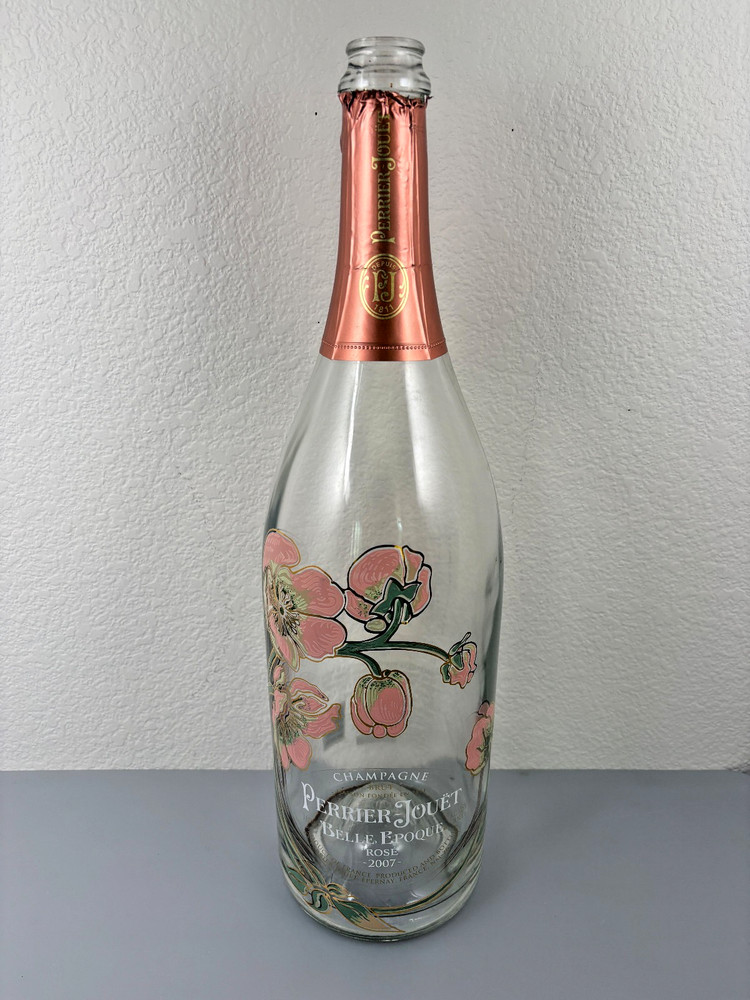 Huge Double Magnum 2007 Perrier-Jouet Belle Epoque Rose Champagne Empty Bottle