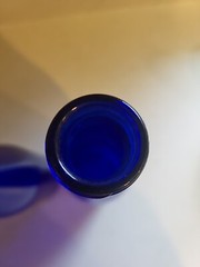 Set/2 Tall Long Neck 12.75&Prime;×3&Prime; Cobalt Blue Blown Elegant Glass Wine Bottles NEW