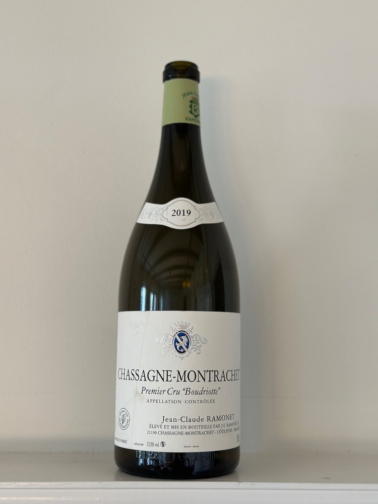 Rare empty wine bottle JeanClaude Ramonet Chassagne-Montrachet Boudriotte Magnum