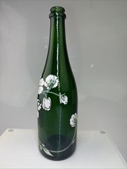 Perrier Jouet Champagne Bottle Hand Painted Flowers -Empty Bottle – No Label