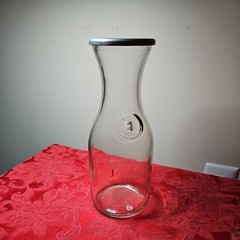 Vintage Paul Masson 10” and 7&Prime; Glass Wine Carafe Embossed w/ Since 1852