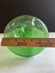Vintage Hand Blown Green Glass Wine Bottle Decanter W/ Ice Chamber & Cork