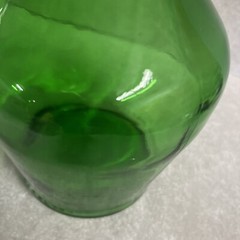 Vintage Green Glass Wine Decanter Jug Bottle With Handle Screw Top Lid 1.5 Liter