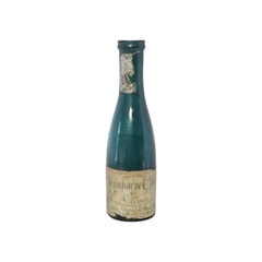 Antique Nonantum Champagne Cologne Teal Glass Bottle Reims Rare Single Serve