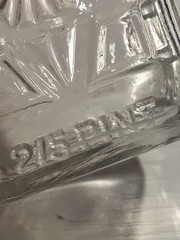 Vintage Manischewitz 2/5 Pint Clear Embossed Glass Wine Bottle Seder Kosher Bar