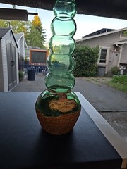 Vintage Giant 3L Green Glass Bessi Chianti Wine Bottle 30&Prime; Tall 1969 Vintage